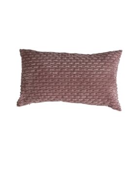 Plush Woven Texture Accent Pillow -  Pink